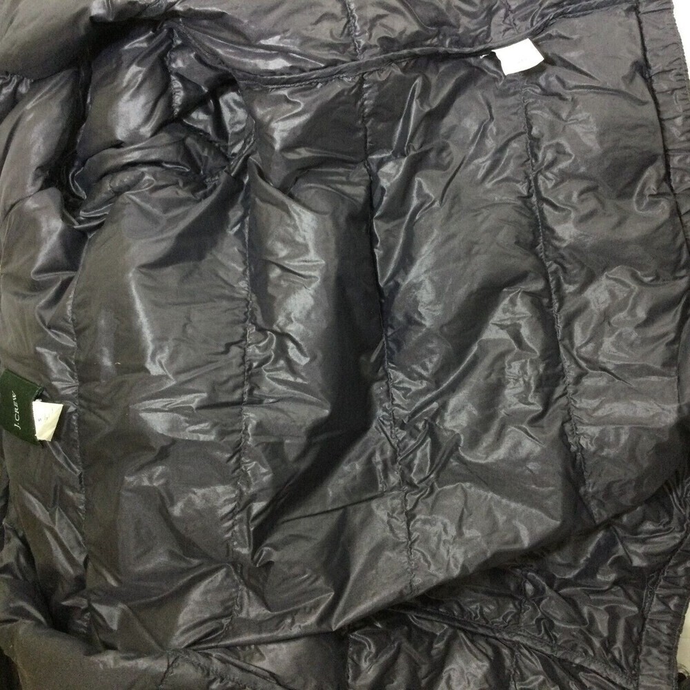 J. Crew Nylon Down Puffer Full Zip Hooded  Bomber Jacket Blue Size Small - Picture 12 of 15